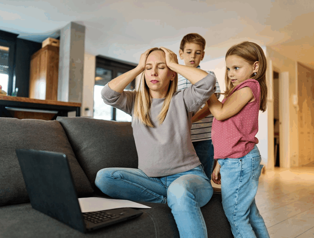 A parent with POTS gets a headache around her children.